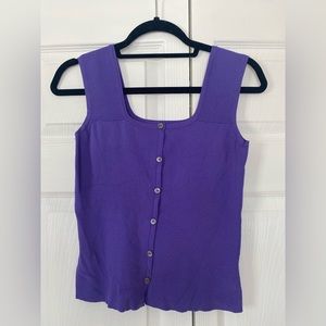 Women’s Sleeveless Crop Sweater Top Size M Lavender Color